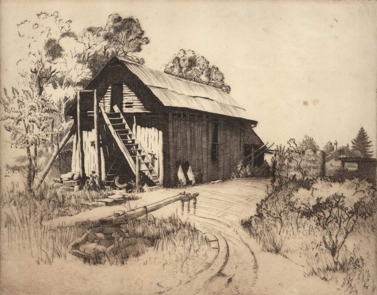 Item #CL176-36 Old Barn – Pitt Town, NSW. Cedric Emanuel, Aust.