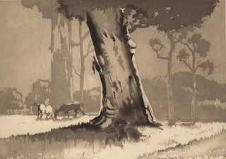 Item #CL176-7 [Bush Scene With Horses]. David Barker, Aust