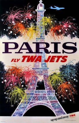 Item #CL177-119 Paris. Fly TWA Jets. David Klein, American