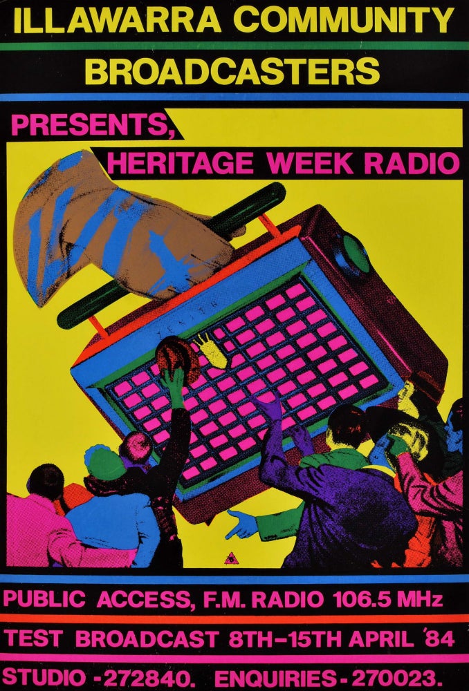 Item #CL177-162 Illawarra Community Broadcasters Presents Heritage Week Radio. Redback Graphix, c. Aust.