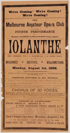 Item #CL177-5 “Iolanthe,” Melbourne Amateur Opera Club
