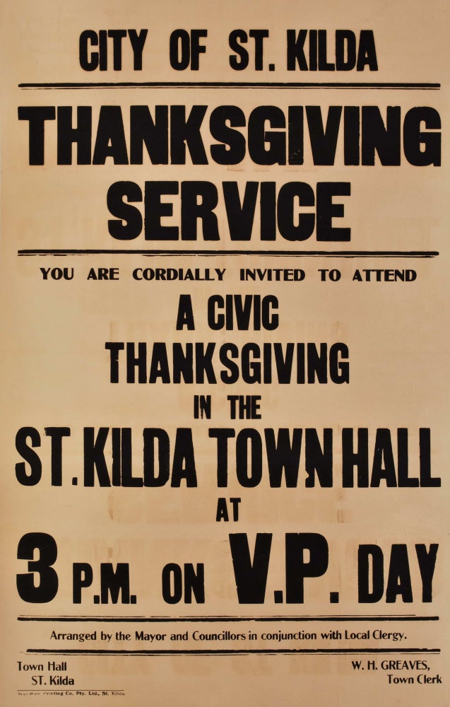 Item #CL177-73 VP Day, Thanksgiving Service [St Kilda, Victoria]