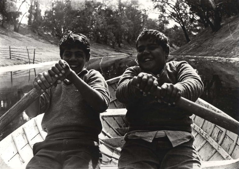 Item #CL178-21 Cousins Ralph And Jim Richardsen Boating On The Darling River. Mervyn Bishop, b.1945 Aust.