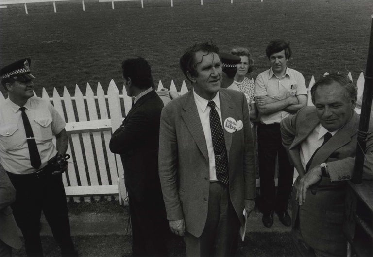 Item #CL179-101 Malcolm Fraser, Randwick Racecourse [II]. Roger Scott, b.1944 Aust.