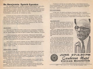 Dr. Spock Speaks. Vietnam Moratorium