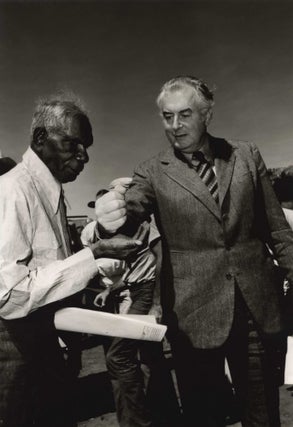 Prime Minister Gough Whitlam Pours Soil Into Hand Of Traditional Land Owner (Gurindji) Vincent Lingiari (Wattle Creek), Northern Territory