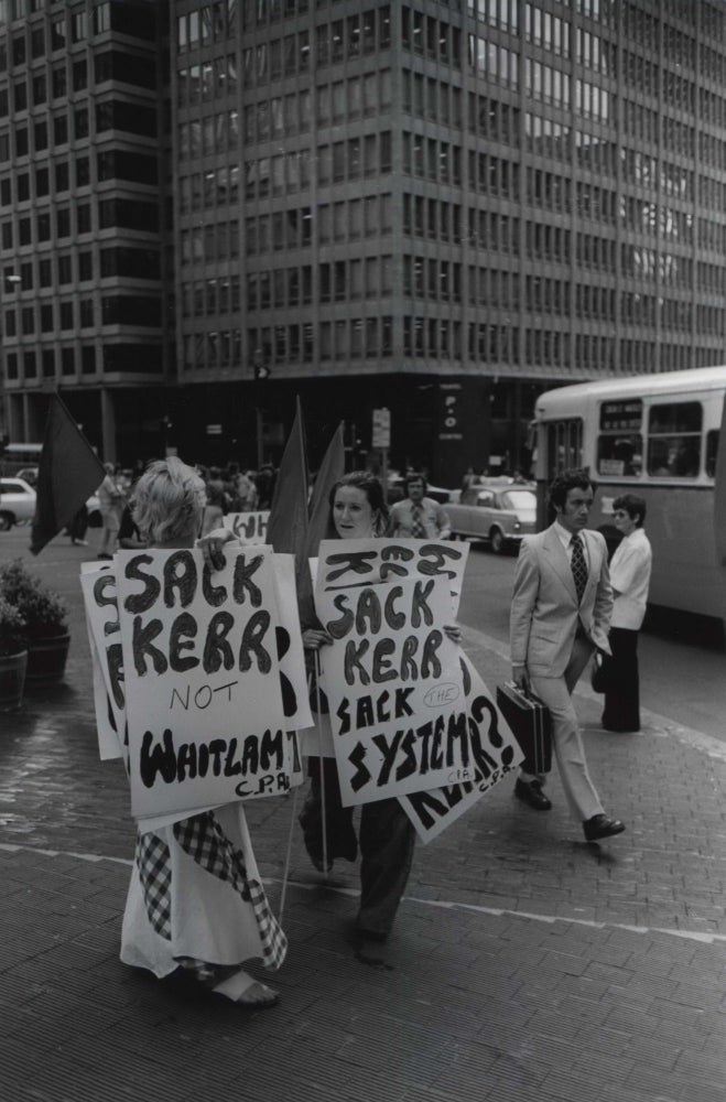 Item #CL179-99 Female Protesters On November 11, 1975, When Governor General John Kerr Sacked Gough Whitlam. Robert McFarlane, 1942–2023 Aust.