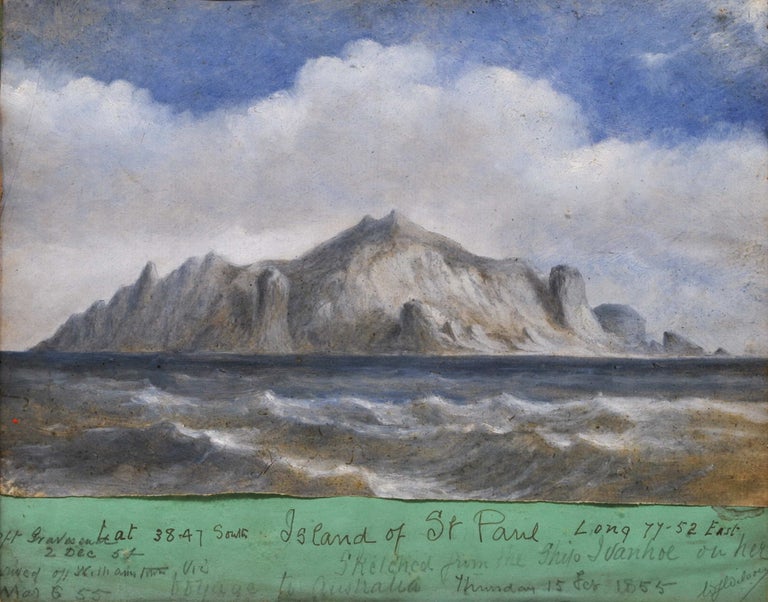 Item #CL181-48 Island Of St Paul Sketched From The Ship “Ivanhoe” On Her Voyage To Australia