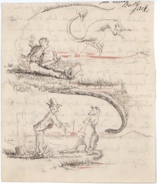 Item #CL181-84 A Bush Encounter With Kangaroos And Wild Horses
