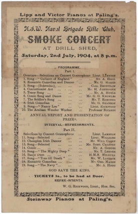 NSW Naval Brigade Rifle Club, Smoke Concert