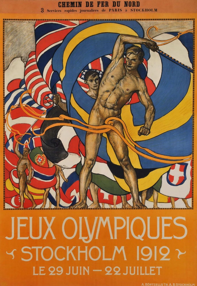 Item #CL182-14 Jeux Olympiques. Stockholm 1912 [Olympic Games]. Olle Hjortzberg, Swedish.