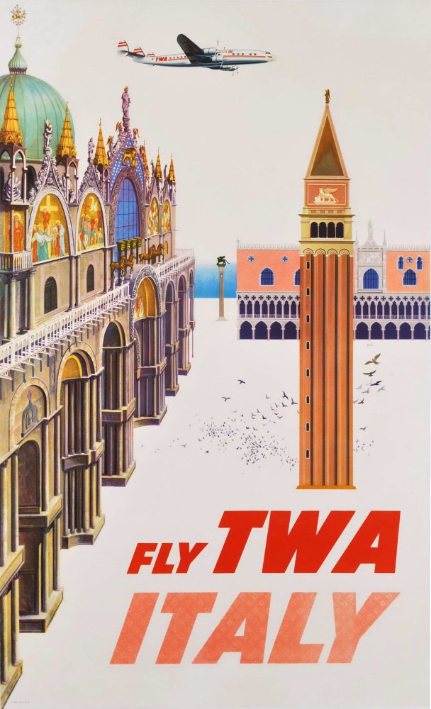 Item #CL182-92 Fly TWA. Italy. David Klein, Amer.