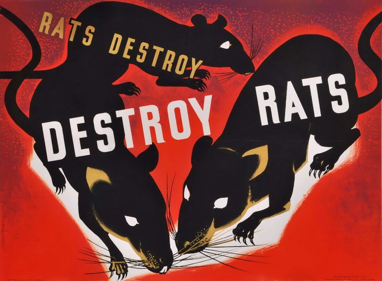 Item #CL182-93 Rats Destroy. Destroy Rats. Harold Freedman, Aust.