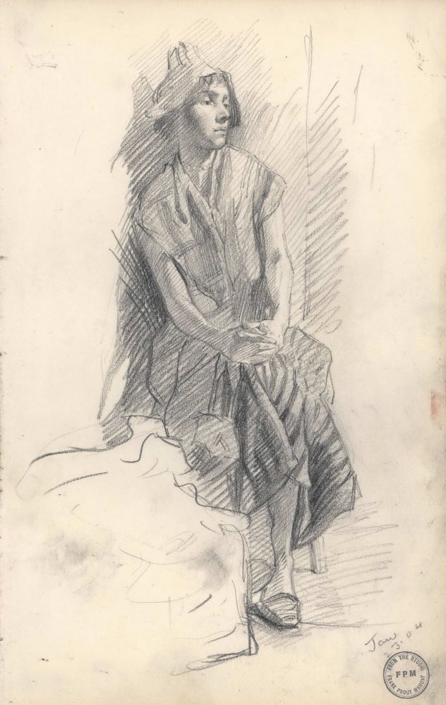 Item #CL183-110 [Woman In Night Cap Sitting Near Bed]. Frank P. Mahony, Aust.