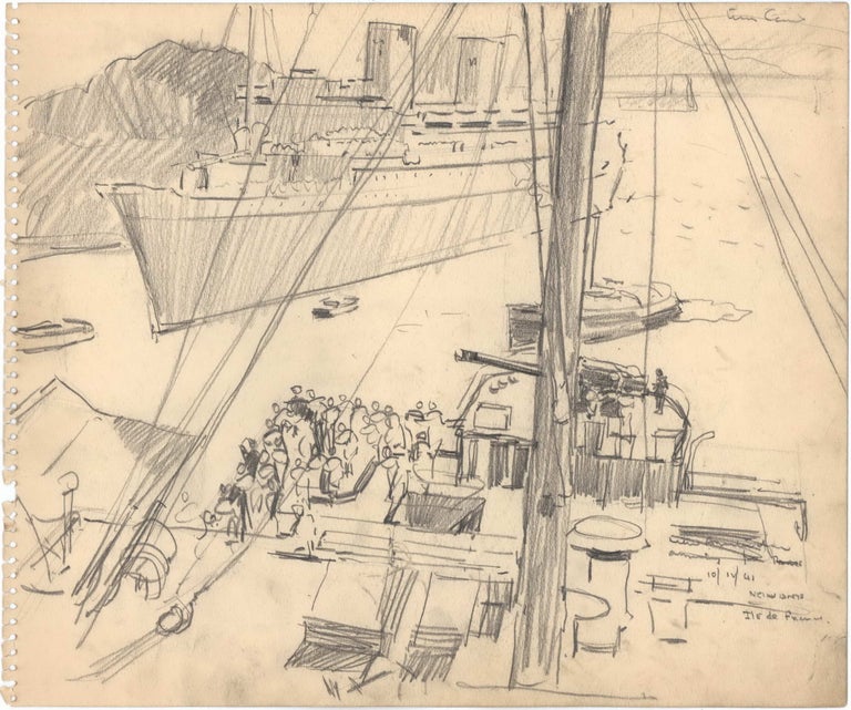 Item #CL183-128 SS “Nieuw Amsterdam”andHMAS “Bungaree” [Shipbuilding]. Frank Norton, Aust.