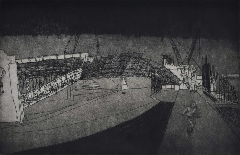 Item #CL183-142 The Night The Bridge Came Down [Old Railway Arch Bridge, North Sydney]. Elizabeth Rooney, Aust.