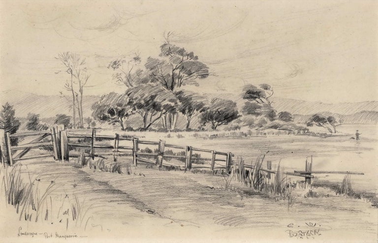 Item #CL183-5 Landscape, Port Macquarie [NSW]. Cecil W. Bostock, Aust.