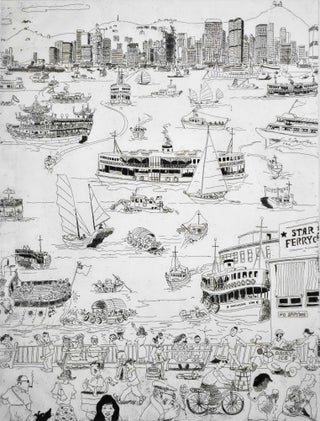 Item #CL183-85 [Hong Kong Harbour]. Peter Kingston, b.1943 Aust
