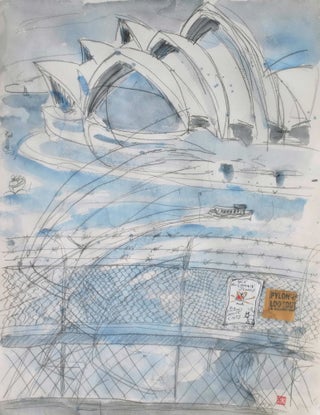 Item #CL183-89 [Sydney Opera House Seen From The Harbour Bridge]. Peter Kingston, b.1943 Aust