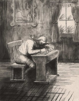 Item #CL184-124 Girl Doing Homework III. Henry Moore, British