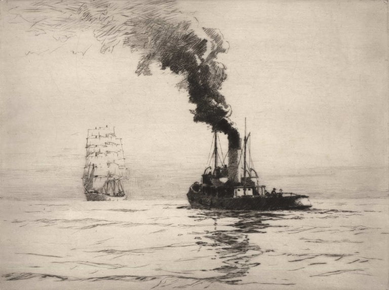 Item #CL184-165 [Tugboat And Sailing Ship]. Norman Wilkinson, British.