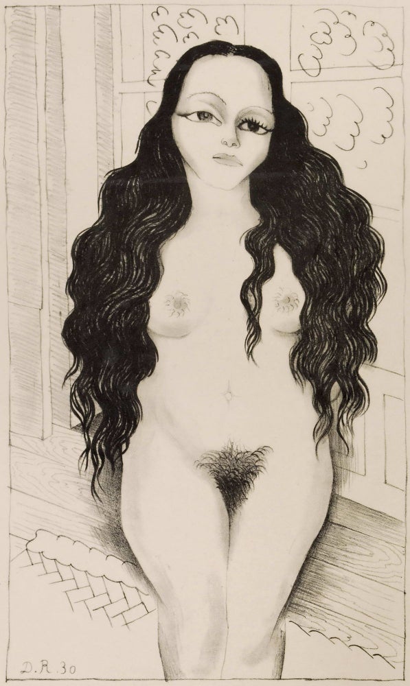 Item #CL184-173 Nude With Long Hair (Dolores Olmedo Patiño). Diego Rivera, Mexican.