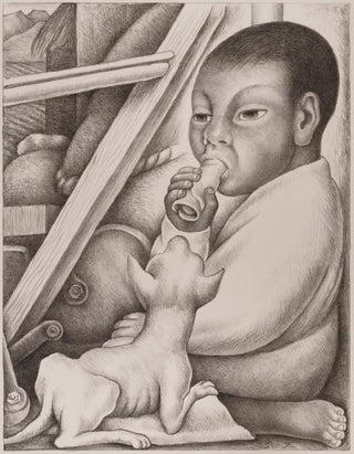 Item #CL184-175 Boy With Chihuahua. Diego Rivera, Mexican