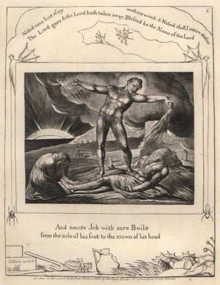 Item #CL184-18 Satan Smiting Job With Sore Boils. William Blake, British