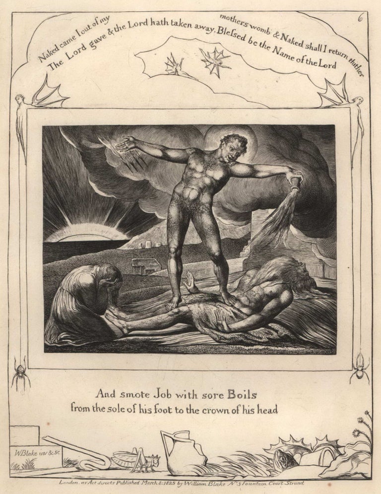 Item #CL184-18 Satan Smiting Job With Sore Boils. William Blake, British.