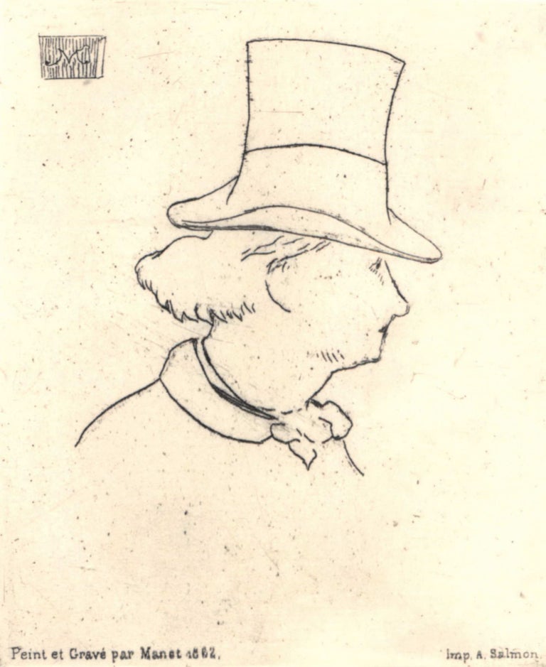 Item #CL184-28 Profile Portrait Of Charles Baudelaire. Edouard Manet, French.