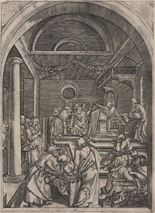 Item #CL184-3 Christ Among The Doctors In The Temple. Marcantonio Raimondi . After...
