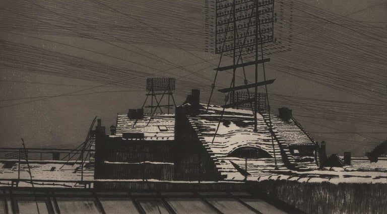 Item #CL184-41 Schneedächer Mit Telephonstand (Snowy Roofs With Telephone Lines). Richard Müller, German.