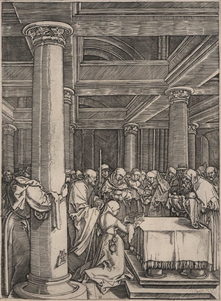 Item #CL184-6 The Presentation Of Jesus To Simeon In The Temple. Marcantonio Raimondi After Albrecht Dürer, c1480-c1534 Italian, German.