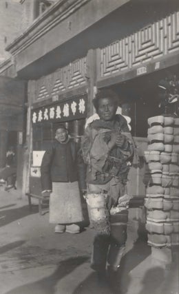 Item #CL185-52 [Street Scene With Shoe Seller And Man Dressed In Rags, China]. Hu Boxiang,...