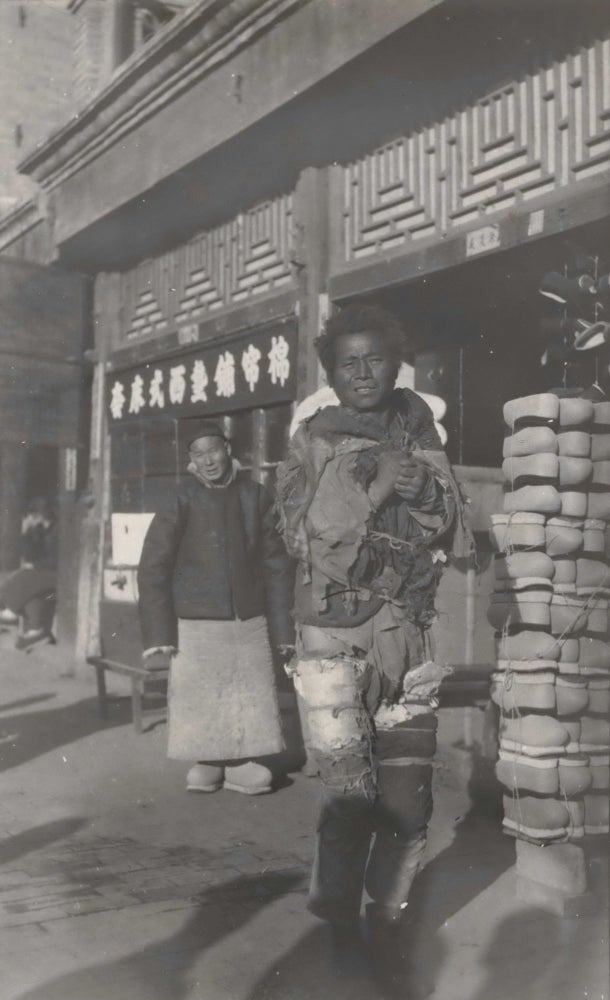 Item #CL185-52 [Street Scene With Shoe Seller And Man Dressed In Rags, China]. Hu Boxiang, Chinese.