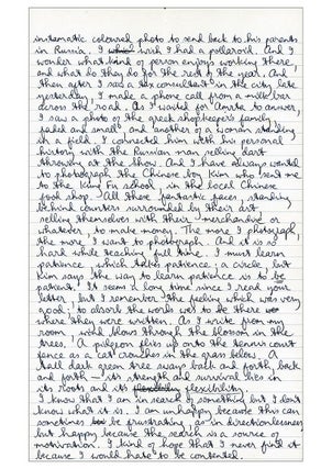 Correspondence From Carol Jerrems To Peter Leiss