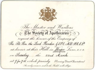 Ephemera From The Collection Of Lord Thomas Horder, Physician To The Royal Household Of The United Kingdom