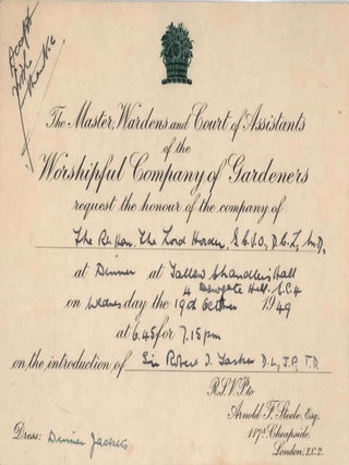 Ephemera From The Collection Of Lord Thomas Horder, Physician To The Royal Household Of The United Kingdom