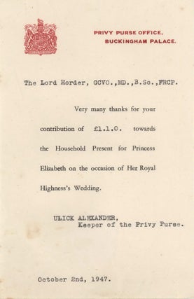 Ephemera From The Collection Of Lord Thomas Horder, Physician To The Royal Household Of The United Kingdom