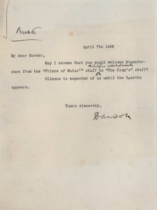 Ephemera From The Collection Of Lord Thomas Horder, Physician To The Royal Household Of The United Kingdom