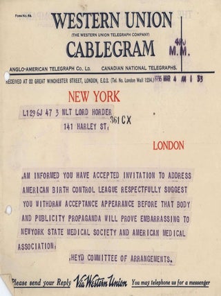 Ephemera From The Collection Of Lord Thomas Horder, Physician To The Royal Household Of The United Kingdom