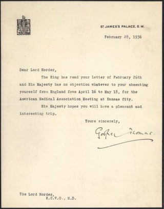 Ephemera From The Collection Of Lord Thomas Horder, Physician To The Royal Household Of The United Kingdom