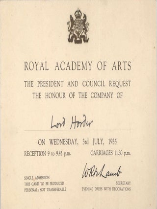 Ephemera From The Collection Of Lord Thomas Horder, Physician To The Royal Household Of The United Kingdom
