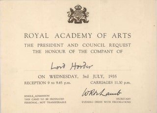 Ephemera From The Collection Of Lord Thomas Horder, Physician To The Royal Household Of The United Kingdom