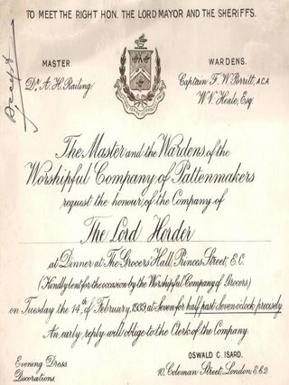 Ephemera From The Collection Of Lord Thomas Horder, Physician To The Royal Household Of The United Kingdom