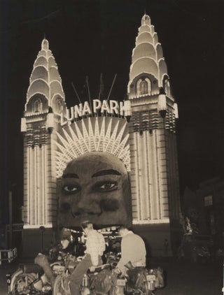 Item #CL187-148 [Luna Park Face With Boys On Motorbikes]. Arthur Little
