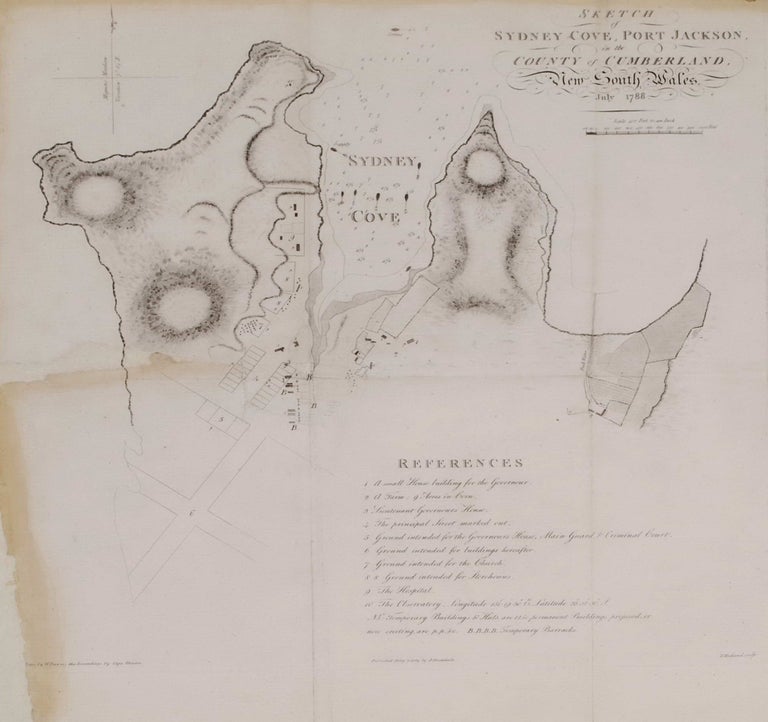 Item #CL187-3 Sketch Of Sydney Cove, Port Jackson, In The County Of Cumberland, New South Wales. William Dawes, Brit.