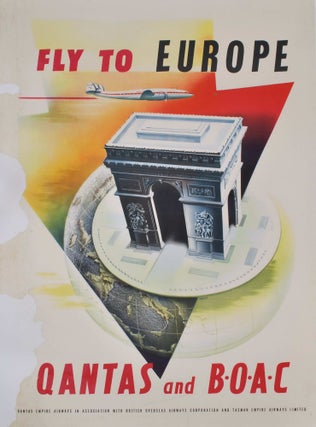 Item #CL189-95 Fly To Europe. Qantas And BOAC [Arc De Triomphe
