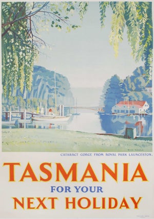 Item #CL189-98 Tasmania For Your Next Holiday [Cataract Gorge]. Max Angus, Aust