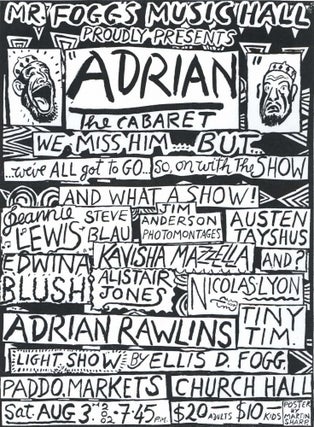 Item #CL190-99 Mr Fogg’s Music Hall Proudly Presents “Adrian” The Cabaret. Martin...